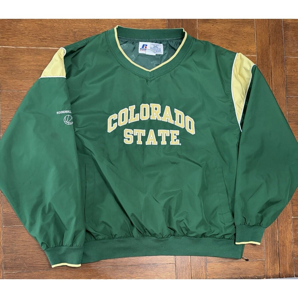 Vintage Colorado State Rams Men’s Size 2XL Russell Athletic Green Windbreaker